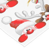 Funny Santa and Reindeer Cartoon Korte Tafelloper (Hoek)