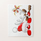 Funny Santa and Reindeer Cartoon Legpuzzel (Verticaal)