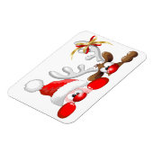 Funny Santa and Reindeer Cartoon Magneet (Linkerzijde)