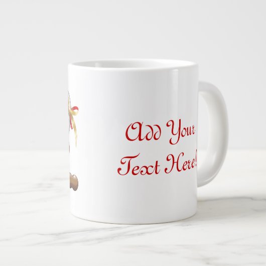 Funny Santa and Reindeer Cartoon Mok (Voorkant rechts)