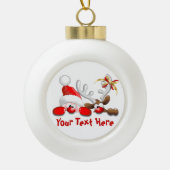 Funny Santa and Reindeer Cartoon Ornament (Voorkant)