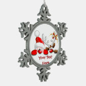 Funny Santa and Reindeer Cartoon Ornament (Links)