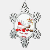 Funny Santa and Reindeer Cartoon Ornament (Rechts)