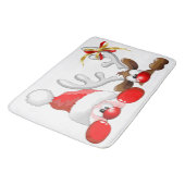Funny Santa and Reindeer Cartoon Ornament Magnet B Badmat (Gekanteld)