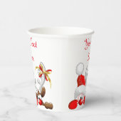 Funny Santa and Reindeer Cartoon Papieren Bekers (Rechts)