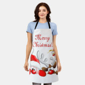 Funny Santa and Reindeer Cartoon Schort (Gedragen)