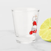 Funny Santa and Reindeer Cartoon Shot Glas (Links)