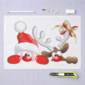 Funny Santa and Reindeer Cartoon Tissuepapier (Craft)