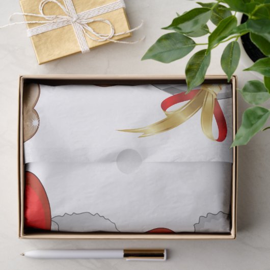 Funny Santa and Reindeer Cartoon Tissuepapier (Geschenk)