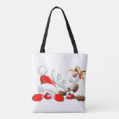 Funny Santa and Reindeer Cartoon Tote Bag (Achterkant)