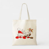 Funny Santa and Reindeer Cartoon Tote Bag (Achterkant)