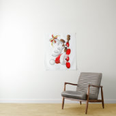 Funny Santa and Reindeer Cartoon Wandkleed (In situ)