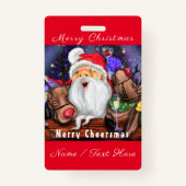 Funny Santa and Reindeers Kerstfeest - Cheers Badge (Achterkant)