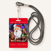 Funny Santa and Reindeers Kerstfeest - Cheers Badge (Voorkant met draagriem)