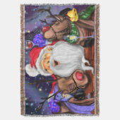 Funny Santa and Reindeers Kerstfeest - Cheers Deken (Voorkant Verticaal)