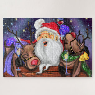 Funny Santa and Reindeers Kerstfeest - Cheers Legpuzzel