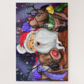Funny Santa and Reindeers Kerstfeest - Cheers Legpuzzel (Verticaal)