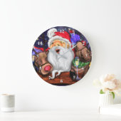 Funny Santa and Reindeers Kerstfeest - Fun Grote Klok (Huis)
