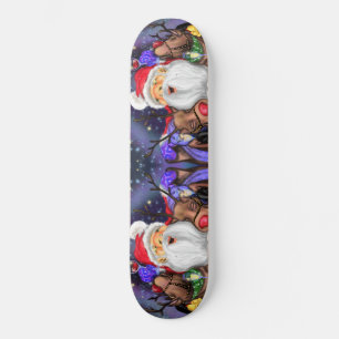 Funny Santa and Reindeers Kerstfeest - Fun Persoonlijk Skateboard