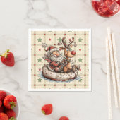Funny Santa and Rudolf On A Water Tube  Servet (Insitu)