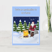 Funny Santa and S'mores Kerstmis Kaart (Voorkant)