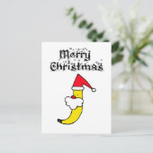 Funny Santa Banana Merry Kerstmis Briefkaart (Staand voorkant)