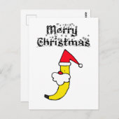 Funny Santa Banana Merry Kerstmis Briefkaart (Voorkant / Achterkant)