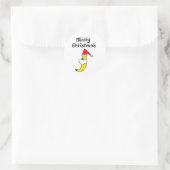 Funny Santa Banana Merry Kerstmis Ronde Sticker (Tas)