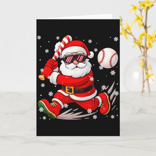 Funny Santa Baseball Christmas Pajamas Xmas Men Bo Kaart (Gele Bloem)