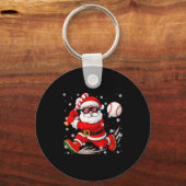 Funny Santa Baseball Christmas Pajamas Xmas Men Bo Sleutelhanger (Voorkant)