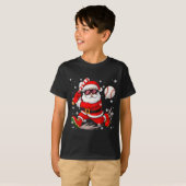 Funny Santa Baseball Christmas Pajamas Xmas Men Bo T-shirt (Voorkant volledig)