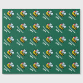 Funny Santa bee Christmas wrapping paper for kids Cadeaupapier (Vlak)