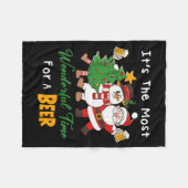 Funny Santa Beer Christmas Drinking Most Wonderful Fleece Deken (Voorkant (Horizontaal))