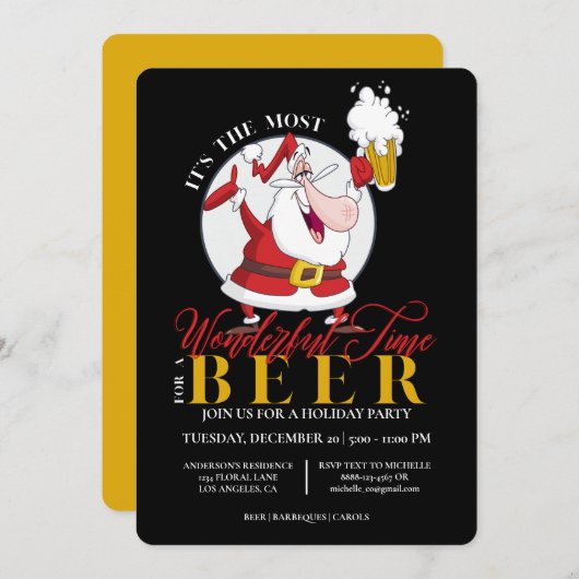 Funny Santa Beer-kerstfeestdag Kaart (Voorkant / Achterkant)