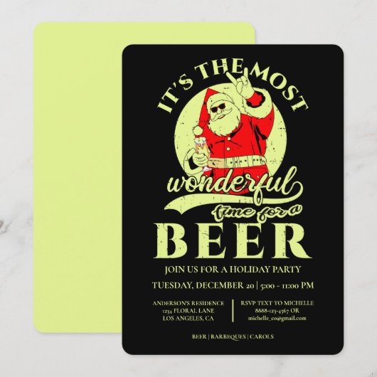 Funny Santa Beer-kerstfeestdag Kaart (Voorkant / Achterkant)