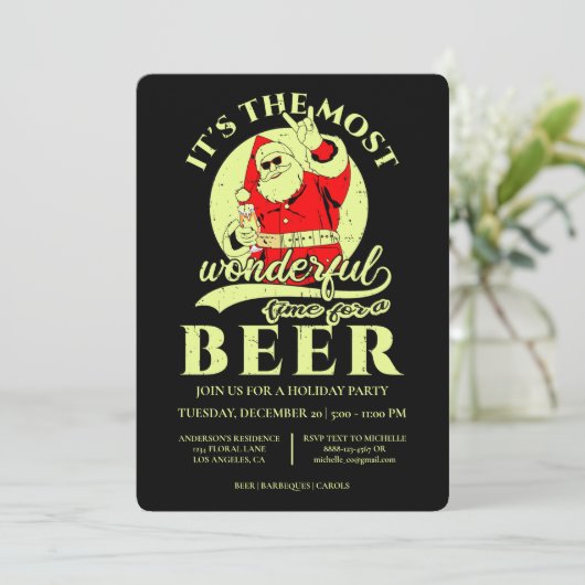 Funny Santa Beer-kerstfeestdag Kaart (Staand voorkant)