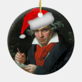 Funny Santa Beethoven Klassieke Muziek Kerstmis Keramisch Ornament (Achterkant)