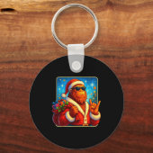 Funny Santa Bigfoot Christmas Sasquatch Xmas Boys Sleutelhanger (Voorkant)