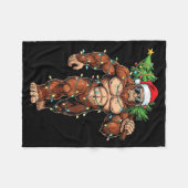 Funny Santa Bigfoot Christmas Tree Christmas Crypt Fleece Deken (Voorkant (Horizontaal))