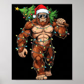 Funny Santa Bigfoot Christmas Tree Christmas Crypt Poster (Voorkant)