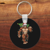 Funny Santa Bigfoot Christmas Tree Christmas Crypt Sleutelhanger (Voorkant)
