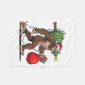 Funny Santa Bigfoot Christmas Tree Lights Xmas Boy Fleece Deken (Voorkant (Horizontaal))