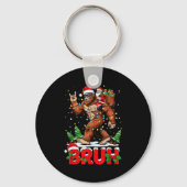 Funny Santa Bigfoot Sasquatch Rock Christmas Xmas  Sleutelhanger (Voorkant)