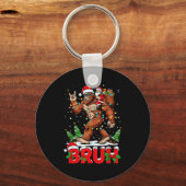 Funny Santa Bigfoot Sasquatch Rock Christmas Xmas  Sleutelhanger (Voorkant)