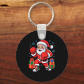 Funny Santa Boxing Lover Boxer Holiday Christmas X Sleutelhanger (Voorkant)