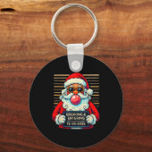 Funny Santa Breaking And Entering Christmas  Sleutelhanger (Voorkant)