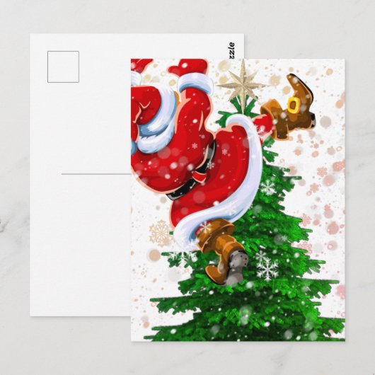 Funny Santa Briefkaart (Voorkant / Achterkant)