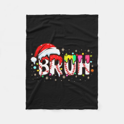 Funny Santa Bruh Baseball Christmas Xmas Meme Paja Fleece Deken (Voorkant)