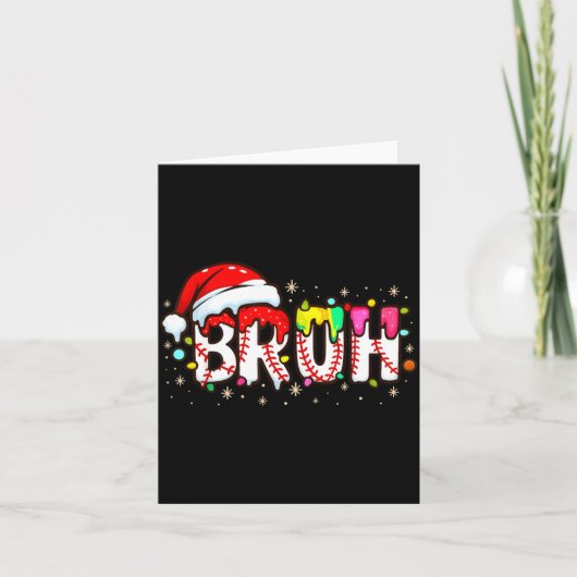 Funny Santa Bruh Baseball Christmas Xmas Meme Paja Kaart (Voorkant)