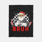 Funny Santa, Bruh Christmas Funny Meme Gift Tee  Fleece Deken (Voorkant)